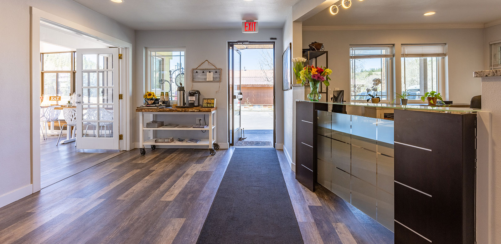 Lobby of the the RiverWalk Hotel in Pagosa Springs