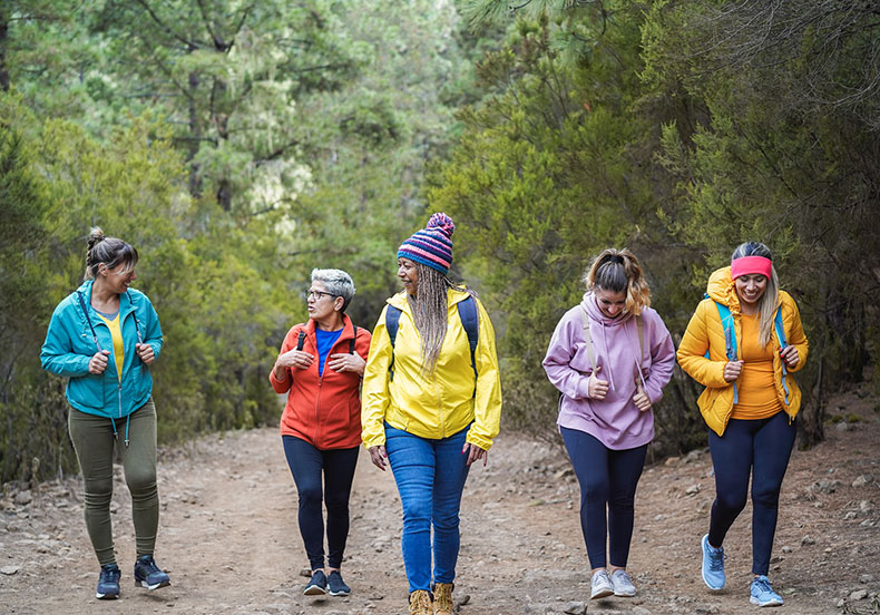 Women group hiking in the San Juan Mountains