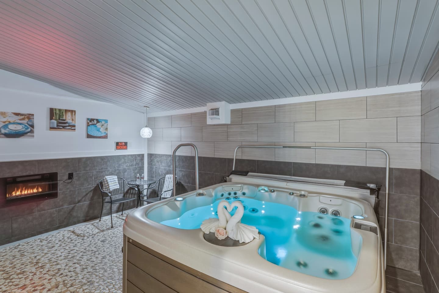 The indoor hot tub at our hotel in Pagosa Springs